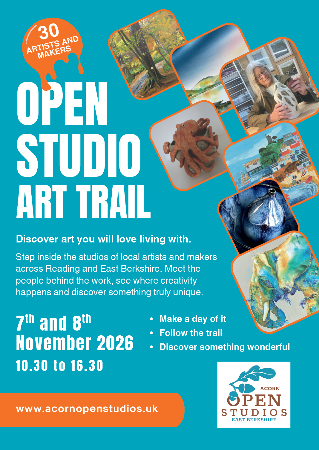 Acorn Open Studios event brochure for 7th and 8th November 2026